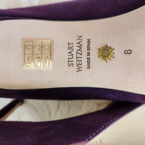 STUART WEITZMAN Stuart Purple Suede Pump 8M Stuart Weitzman Power 85 (Used) - Picture 5 of 5